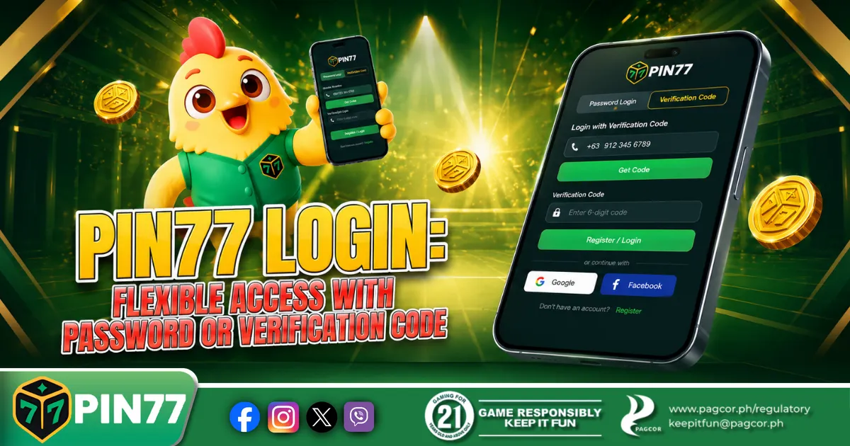Pin77 Login Flexible Access with Password or Verification Code